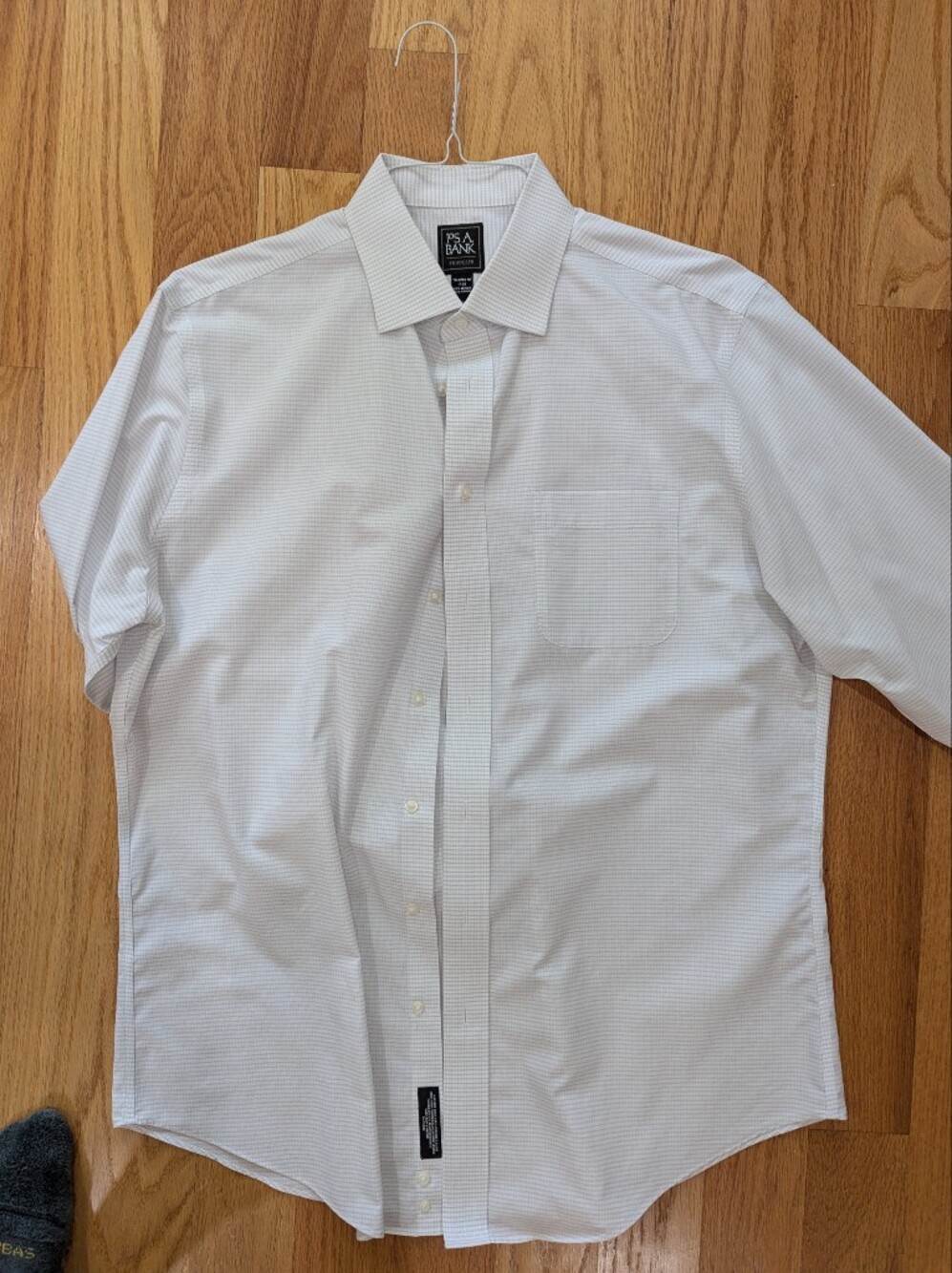 Van Heusen White Micro-Check Short Sleeve Dress Shirt